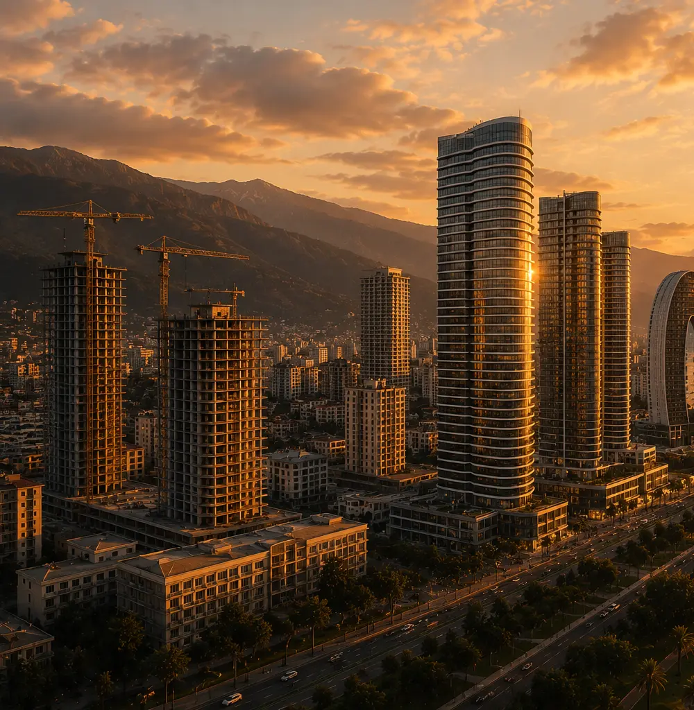 Panoramic view of the Black Sea coast at sunset